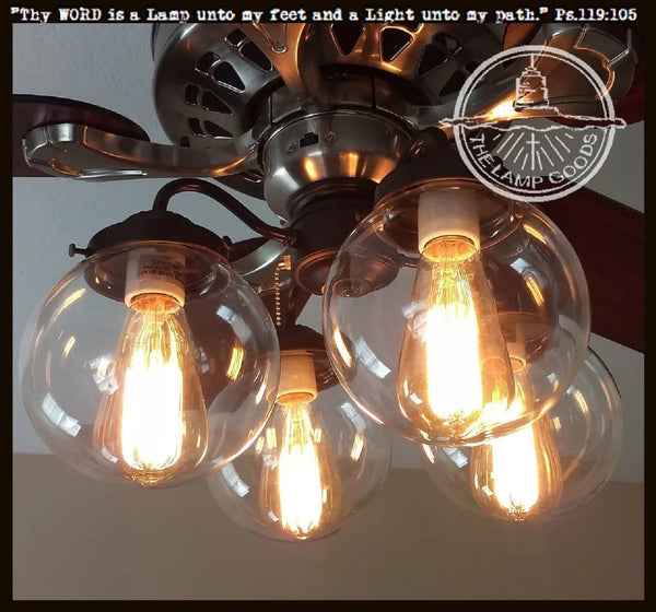 Modern Clear Globe Ceiling Fan Light Kit to Update Your Ceiling Fan